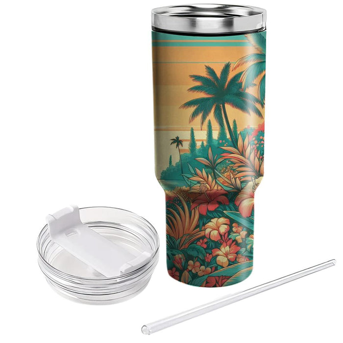 Whimsical Tropical Paradise  Tumbler Cups