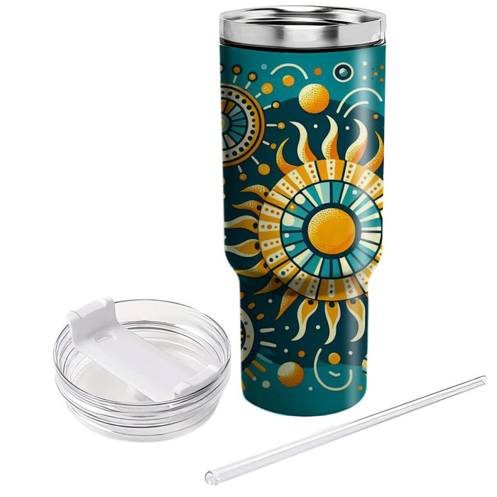 Retro Groovy Sunshine  Decorative Tumblers