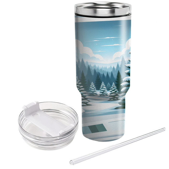 Winter Frosted Pine  Personalized Tumblers