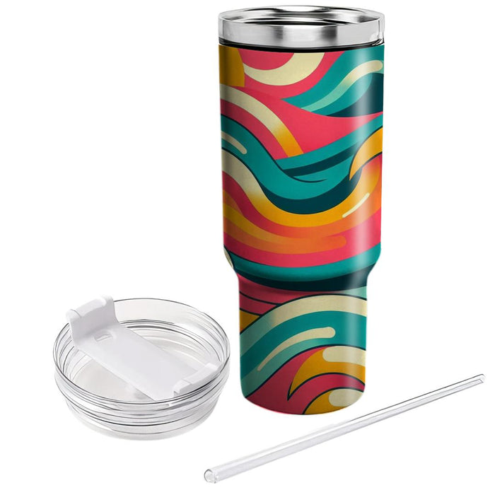 Funky Retro Waves  Custom Tumblers