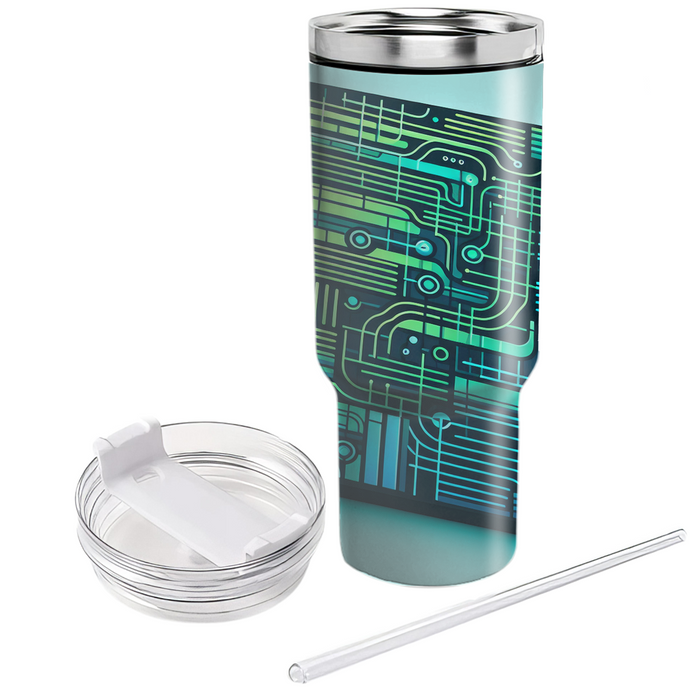 Futuristic Grid Layers Custom Tumblers