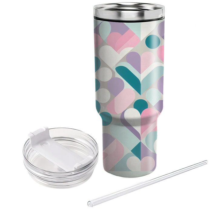 Interlocking Geometric Hearts  Insulated Tumblers