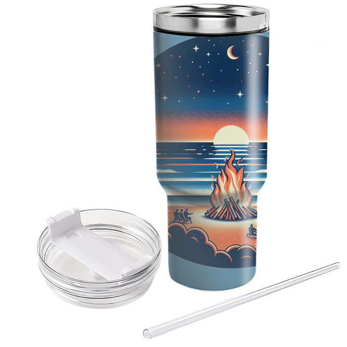 Summer Beach Bonfire  Personalized Tumblers