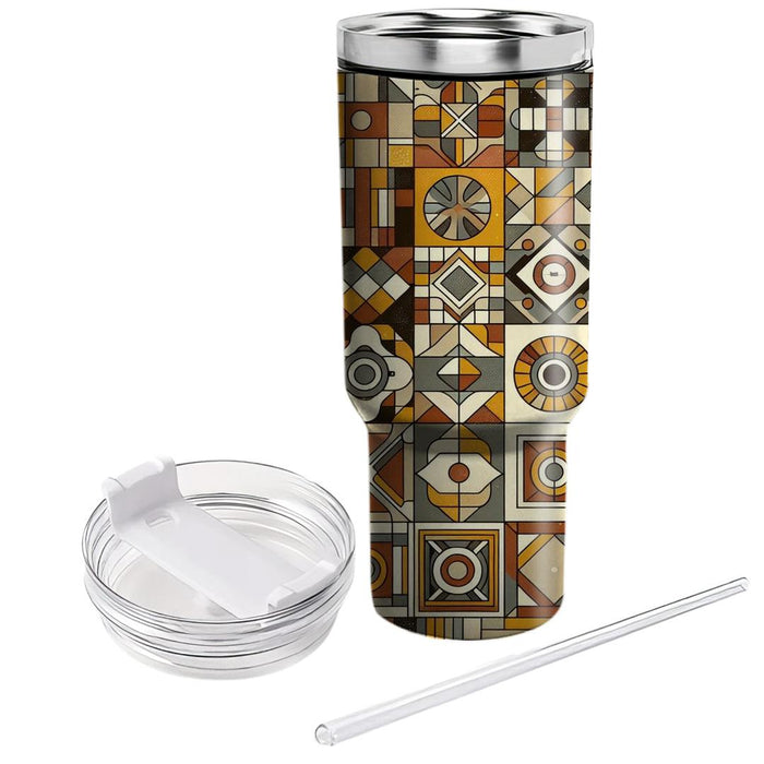 Retro Patterned Tiles  Travel Tumblers