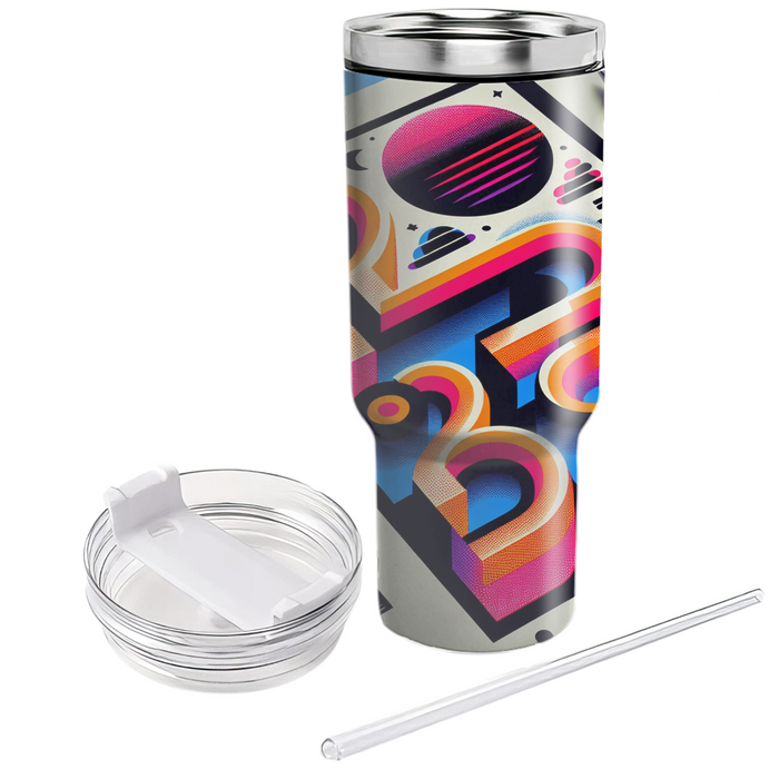 Vibrant 80s Typography Insulated Tumblers