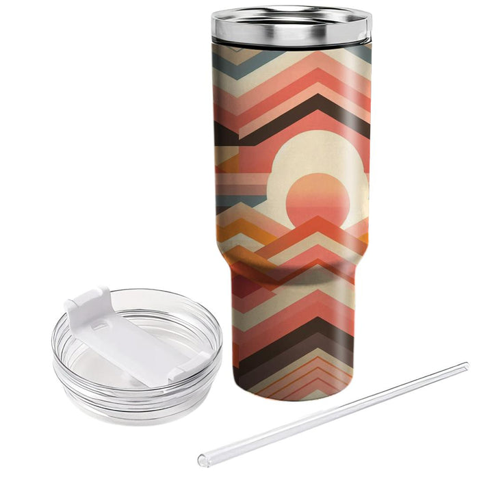 Sunset Chevron Harmony  Personalized Tumblers