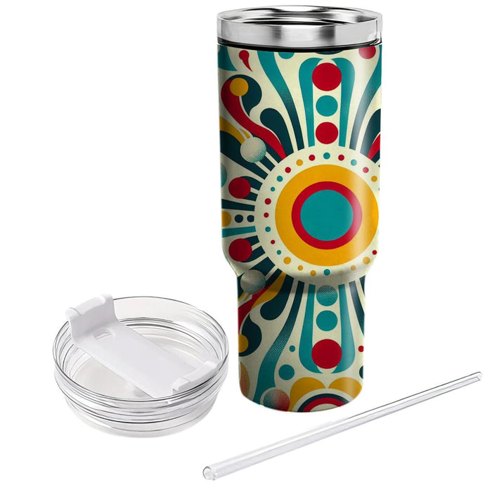 Retro Polka Dot Burst  Decorative Tumblers