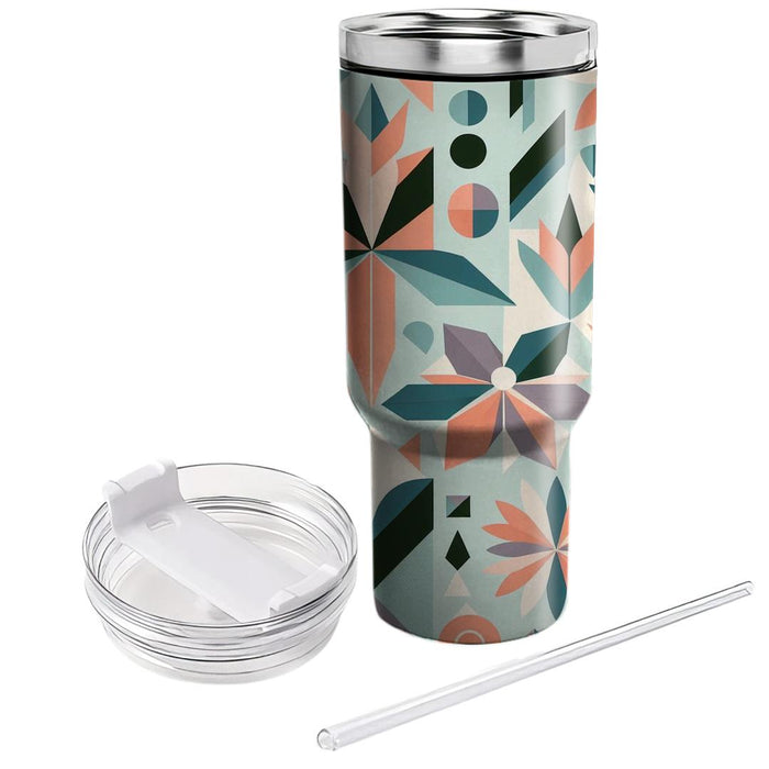 Geometric Blossom Burst  Travel Tumblers