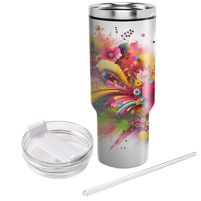 Floral Holi Bliss Tumblers With Lids