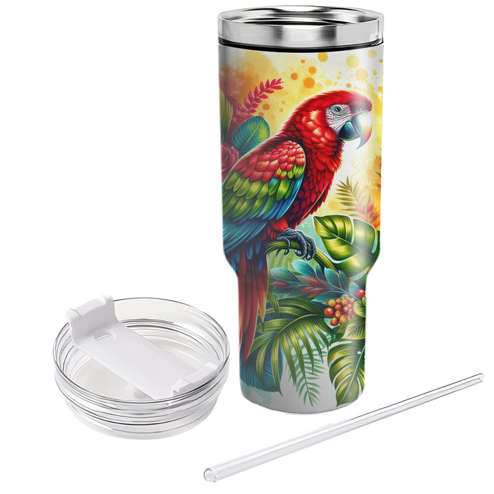 Vibrant Parrot Fiesta  Tumblers With Lids