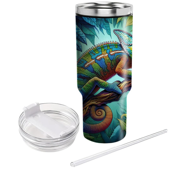 Whimsical Chameleon Camouflage  Custom Tumblers