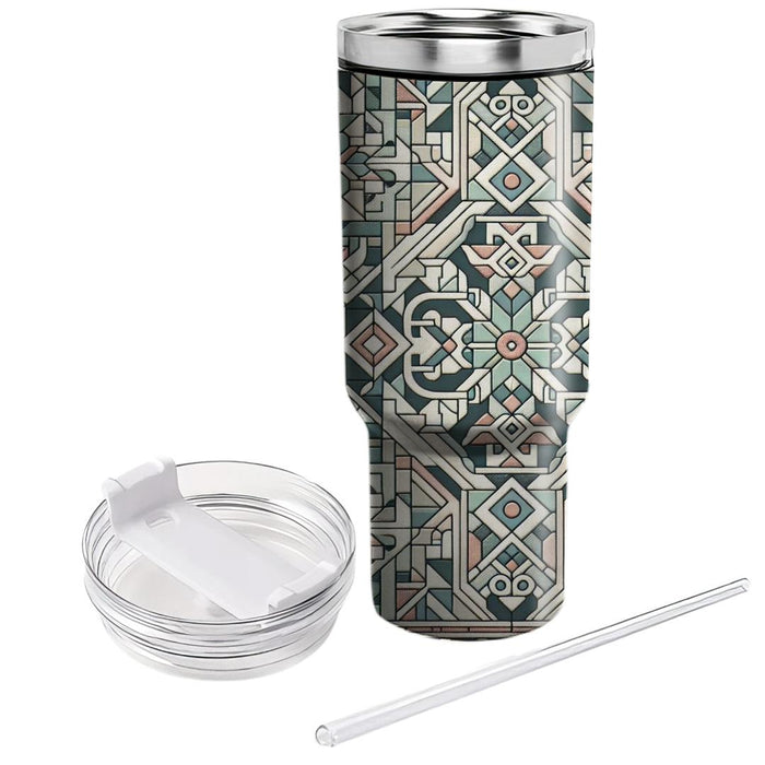 Floral Geometric Mosaic  Insulated Tumblers