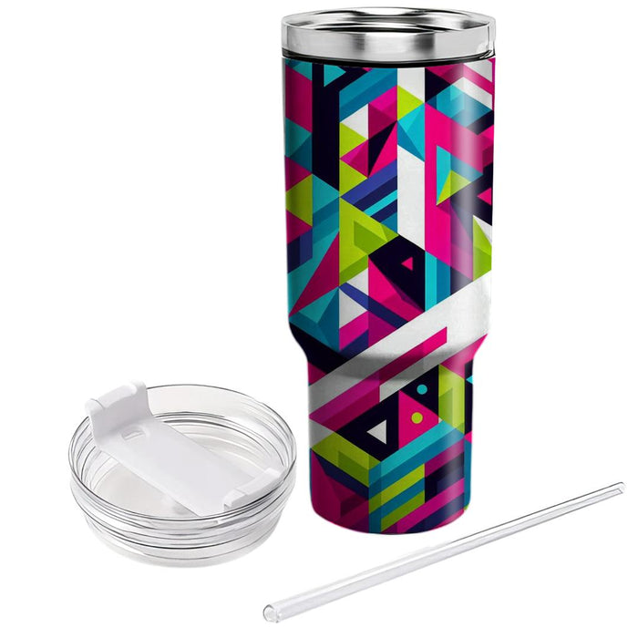 Bold Triangular Design  Tumblers With Lids