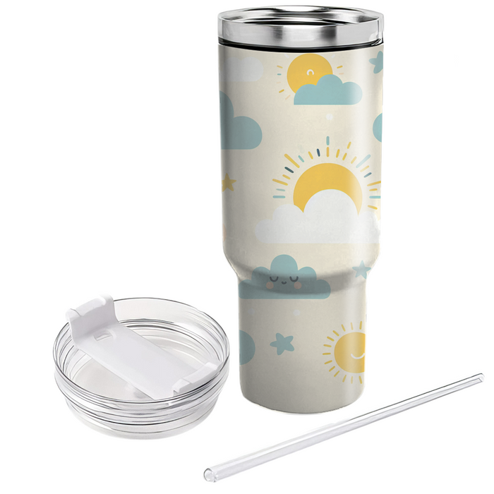 Whimsical Cloud And Sun  Unique Tumblers