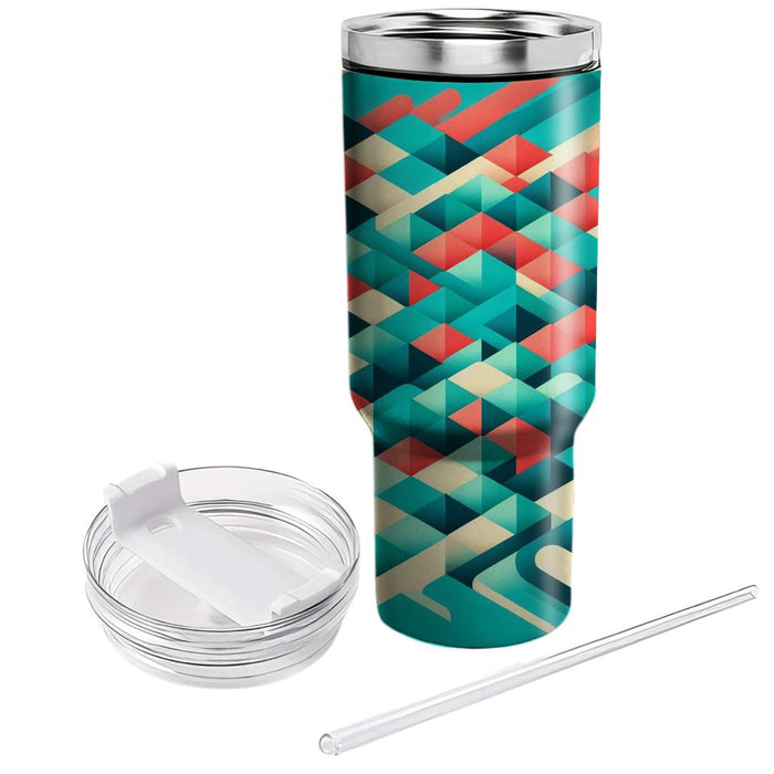 Geometric Ripple Effect  Tumblers With Lids