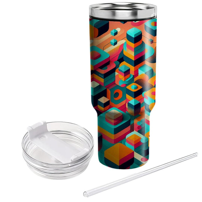 Geometric Mosaic Burst  Custom Tumblers