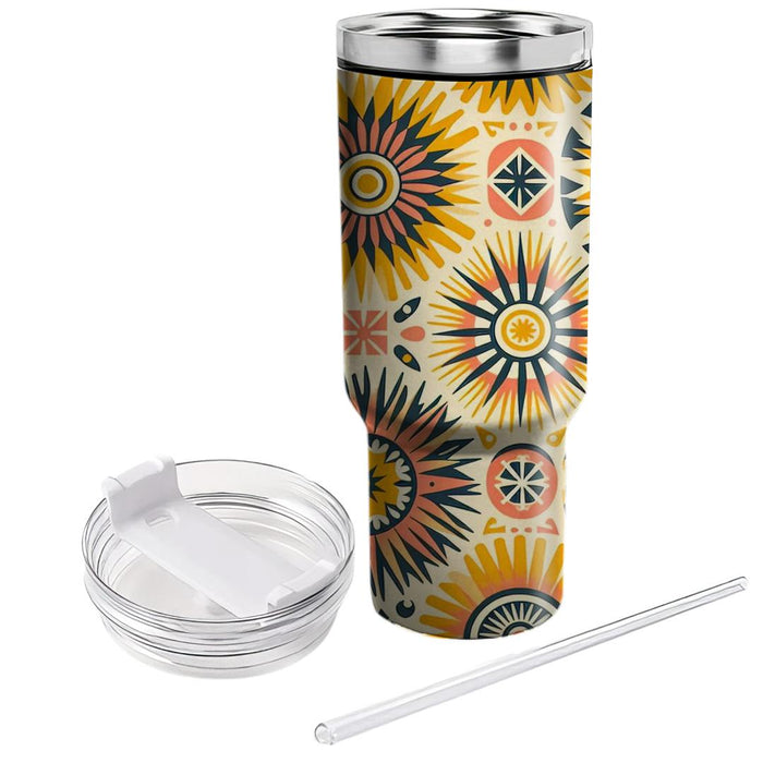 Breezy Sunburst Pattern  Tumblers With Lids