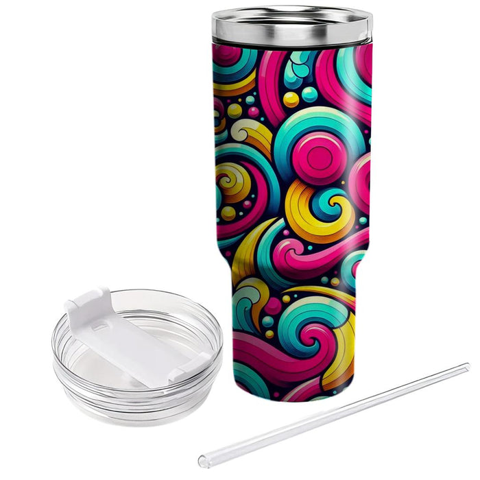 Vibrant Circle Swirl  Tumblers With Lids