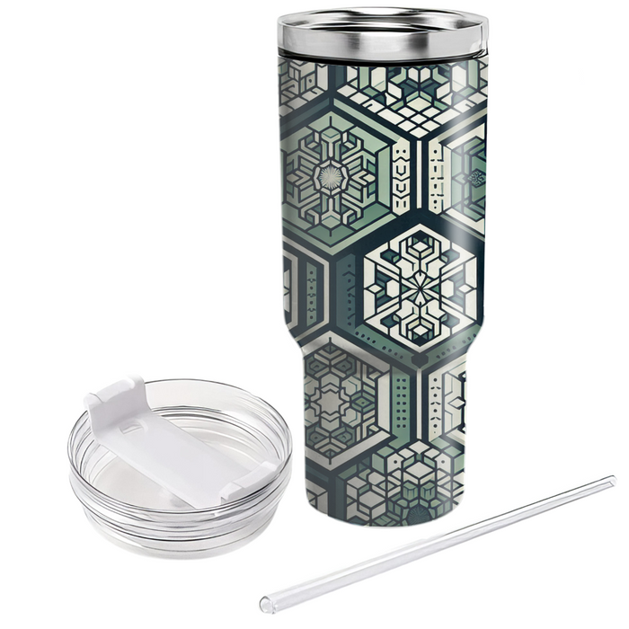 Geometric Hexagon Harmony  Tumblers With Lids