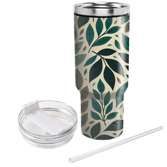 Artistic Leaf Silhouette Custom Tumblers