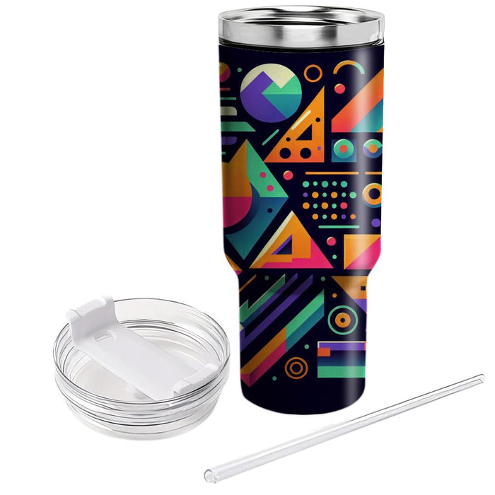 Vibrant Retro Geometry  Tumblers For Gifts