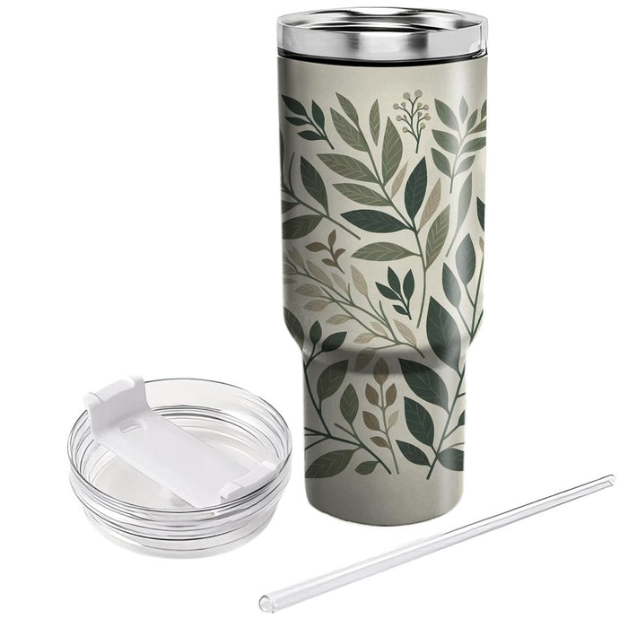 Stylized Leafy Branch  Travel Tumblers