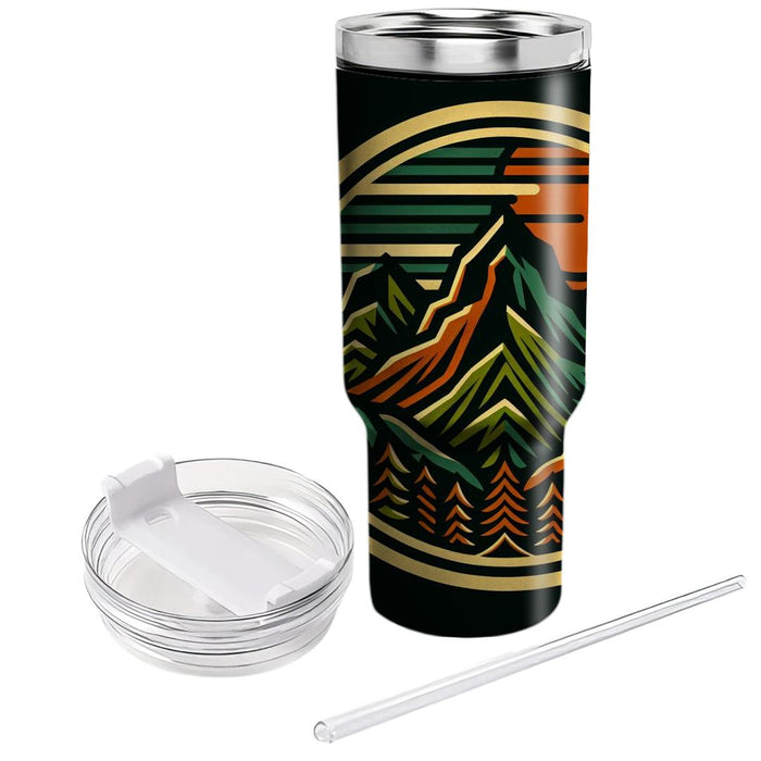 Retro Mountain Adventure  Decorative Tumblers