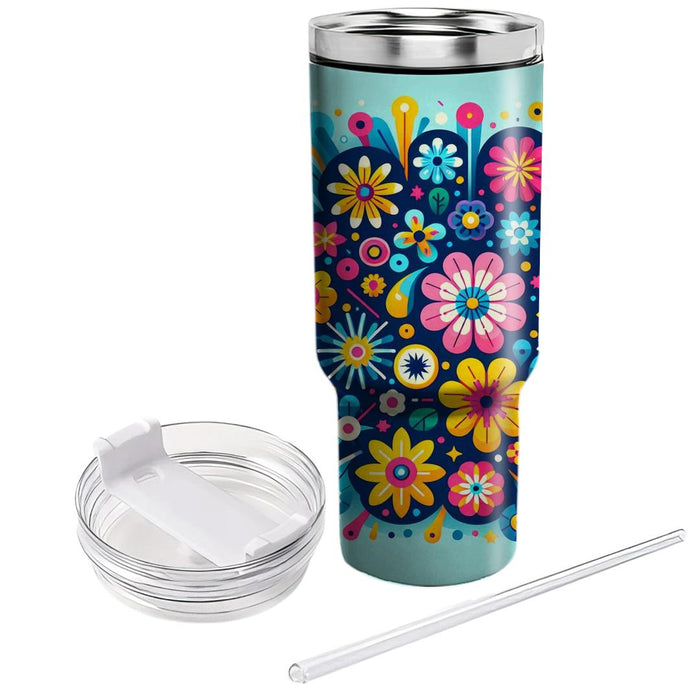 Whimsical Flower Burst Insulated Tumblers