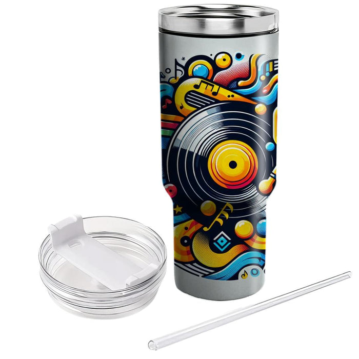 Vinyl Record Vibes  Personalized Tumblers