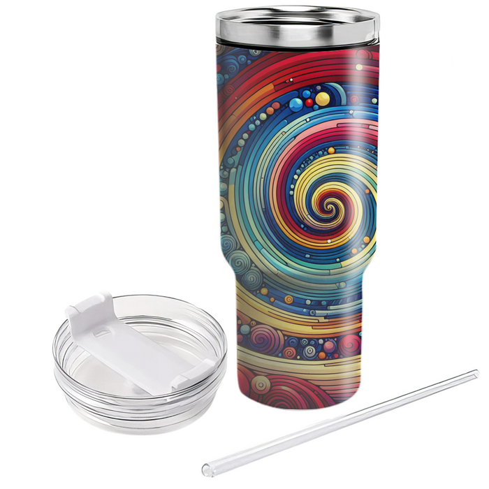 Vibrant Geometric Spirals  Unique Tumblers