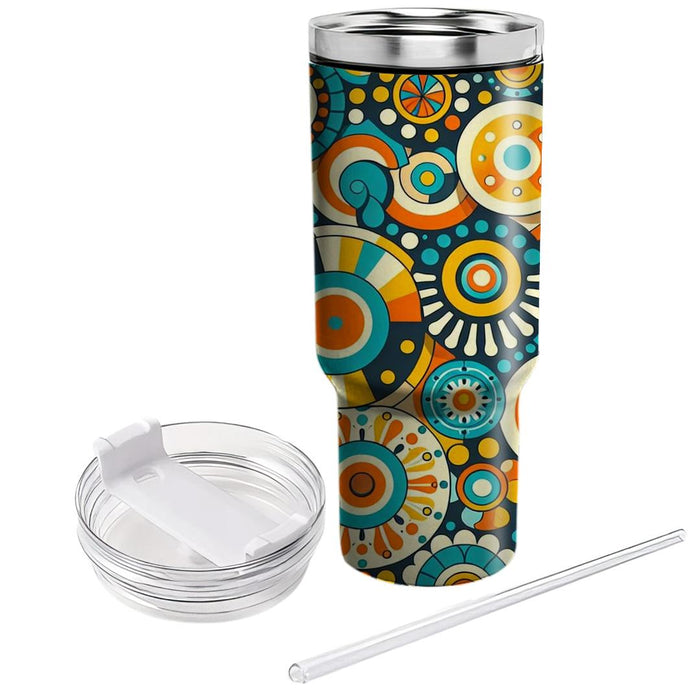 Vibrant Circular Motifs  Custom Tumblers