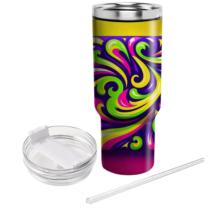 Vibrant Retro Swirls  Unique Tumblers