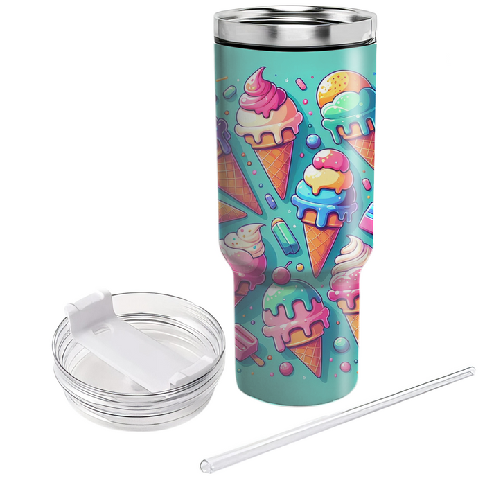 Vivid Ice Cream Delight  Personalized Tumblers