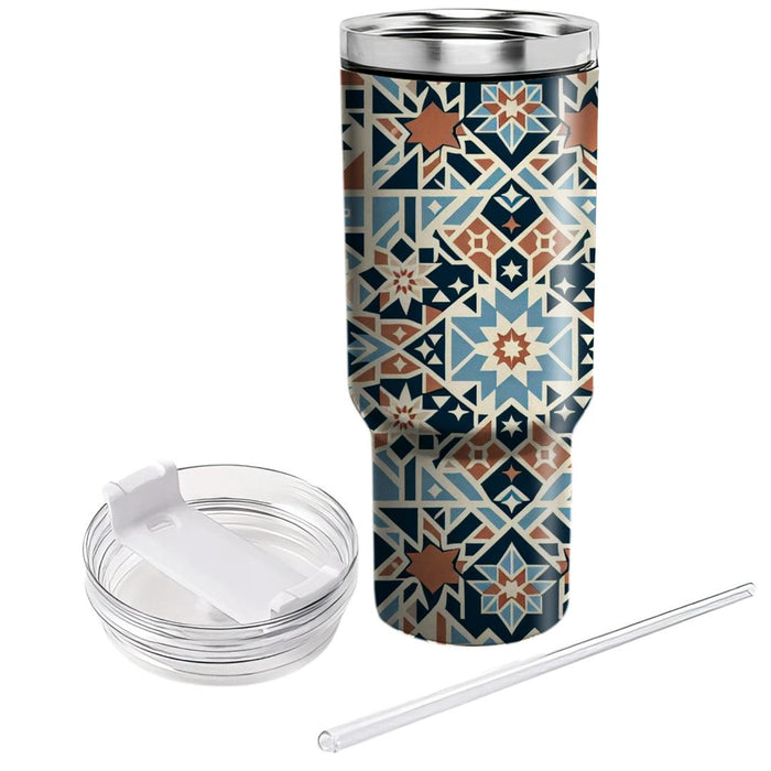 Vintage Mediterranean Mosaic  Tumbler Cups