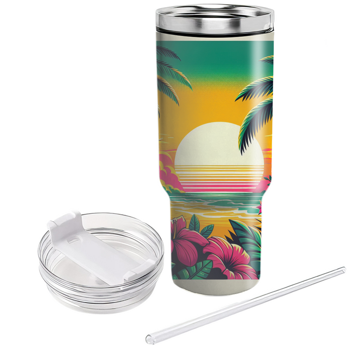 Vibrant Tropical Paradise Custom Tumblers