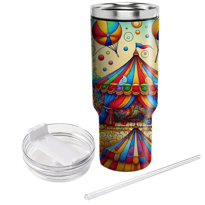 Vibrant Circus Adventure  Travel Tumblers