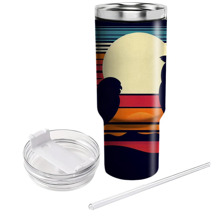 Retro Owl Horizon  Unique Tumblers