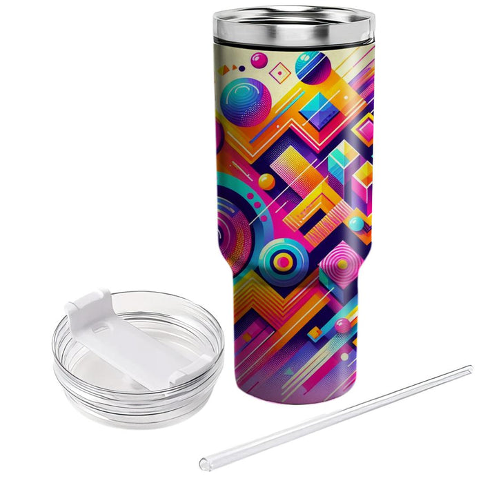 Bubbly 80s Shapes  Personalized Tumblers