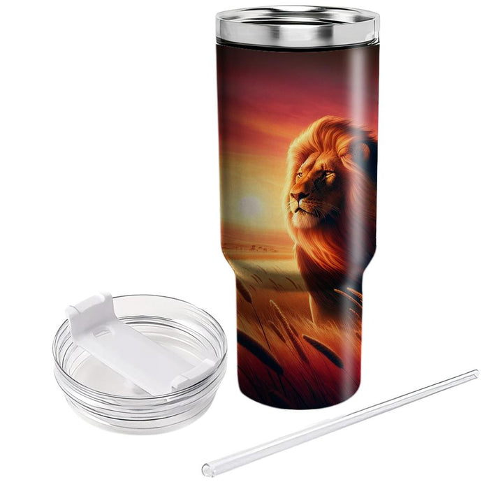 Wild Savanna Lion Majesty  Travel Tumblers