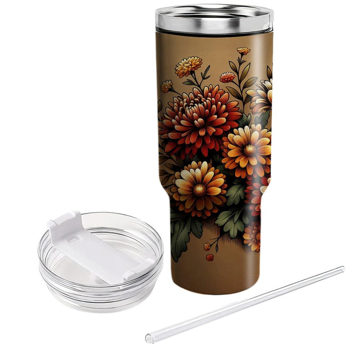 Autumn Floral Harmony  Unique Tumblers