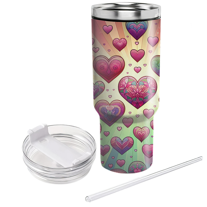 Hippie Heart Vibes  Custom Tumblers