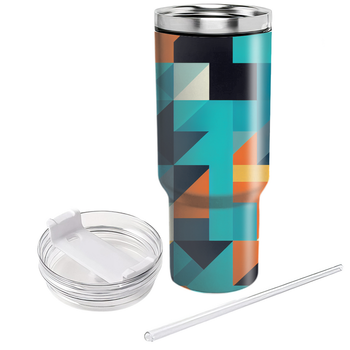 Bold Color Block Pattern  Insulated Tumblers