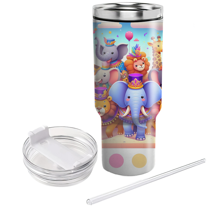 Whimsical Animal Parade Travel Tumblers