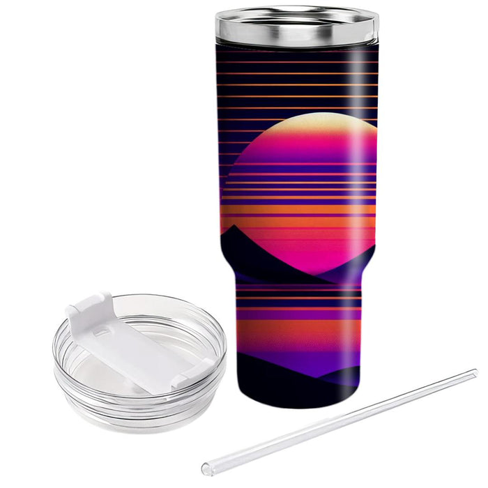 Synthwave Sunrise  Travel Tumblers