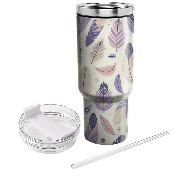 Whimsical Feather Design  Travel Tumblers