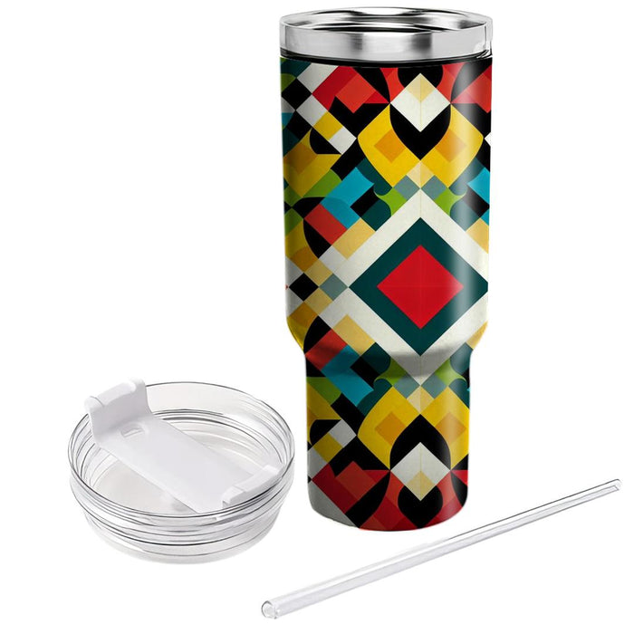 Vibrant Harlequin Delight  Travel Tumblers