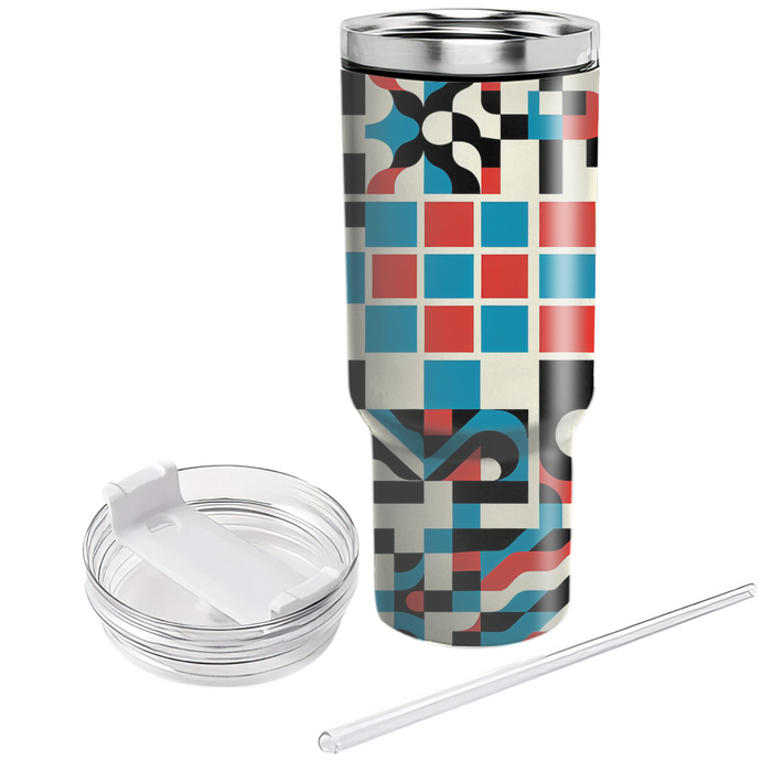 Retro Checkerboard Travel Tumblers