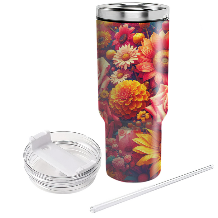 Floral Burst Explosion  Unique Tumblers