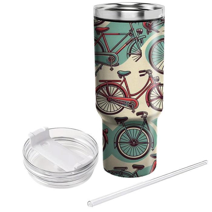 Vintage Bicycle Pattern  Personalized Tumblers