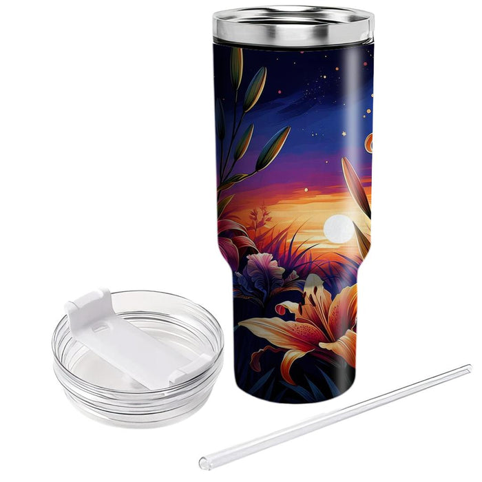 Sunset Floral Escape  Tumbler Cups